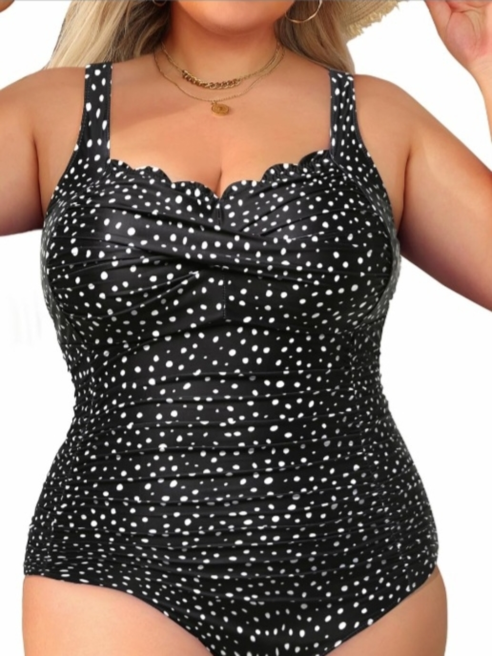 Black & White Polka Dot One-Piece Swimsuit